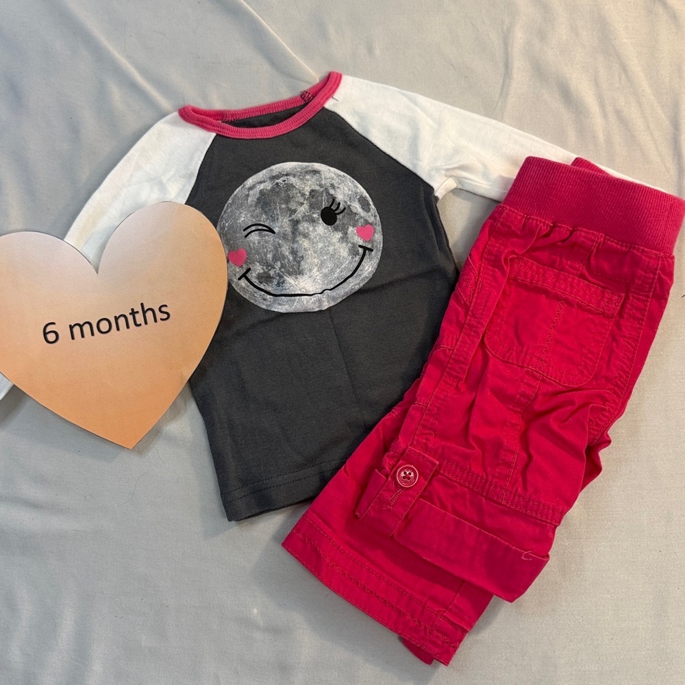 OshKosh B'gosh and The Children's Place - long sleeve shirt and pants. Size 6 mo